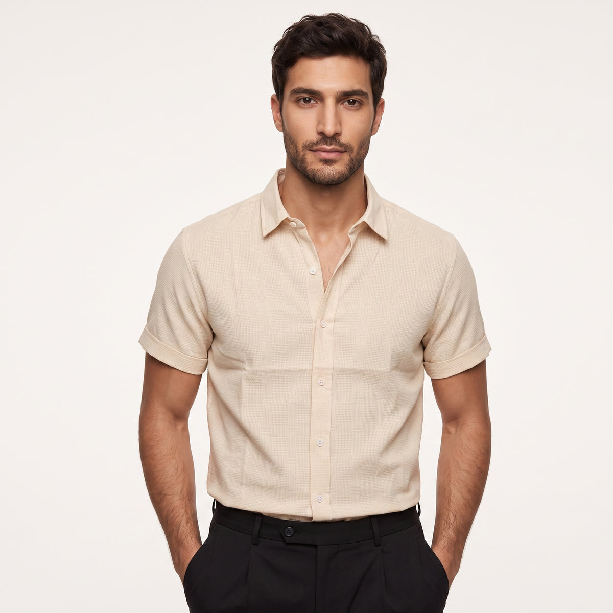 Grid Shirt- half sleeves