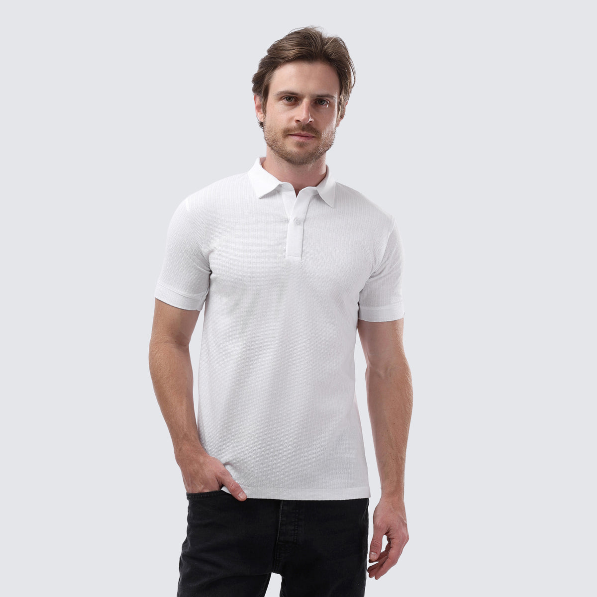 Jacquard polo T-shirt