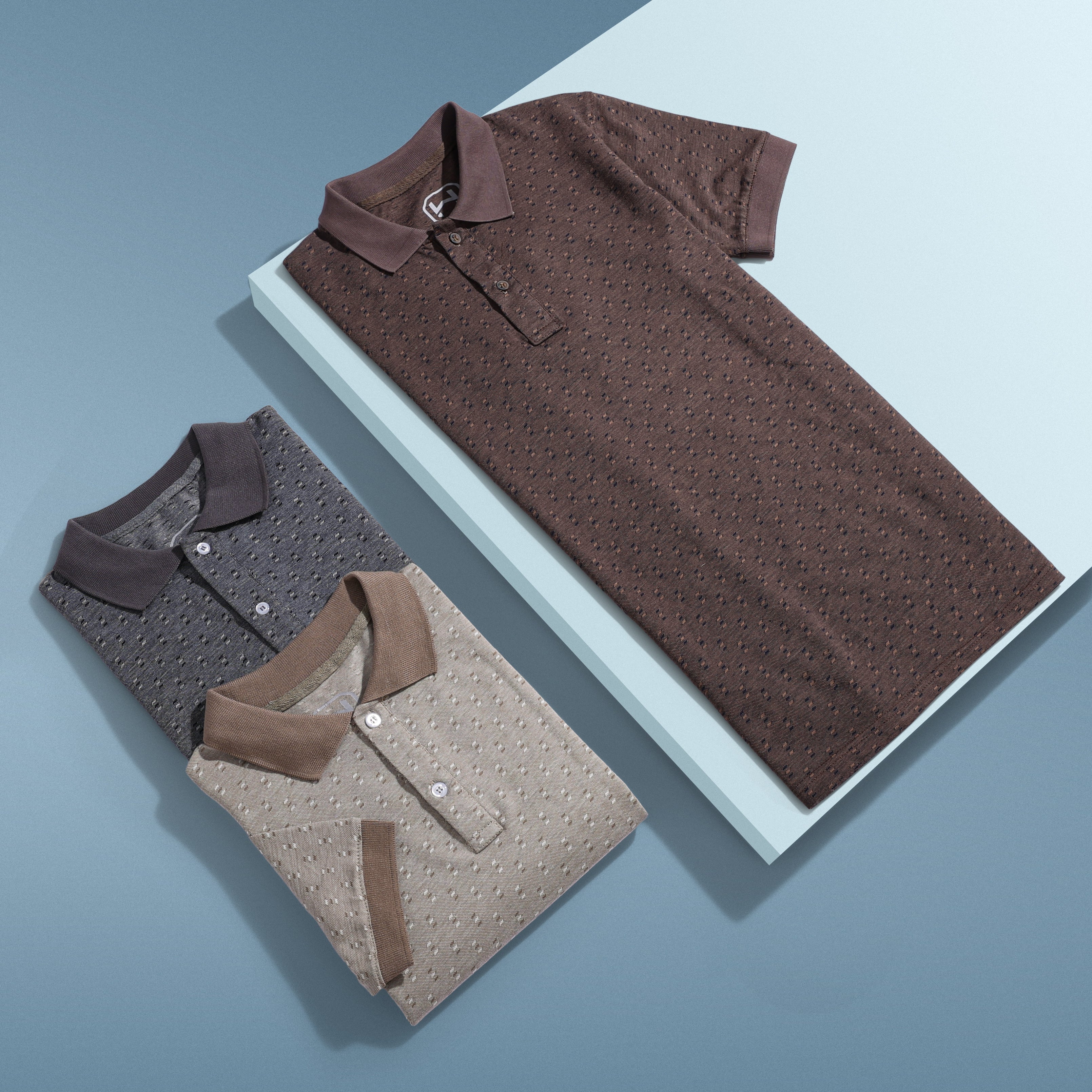 Textured Dotted Polo