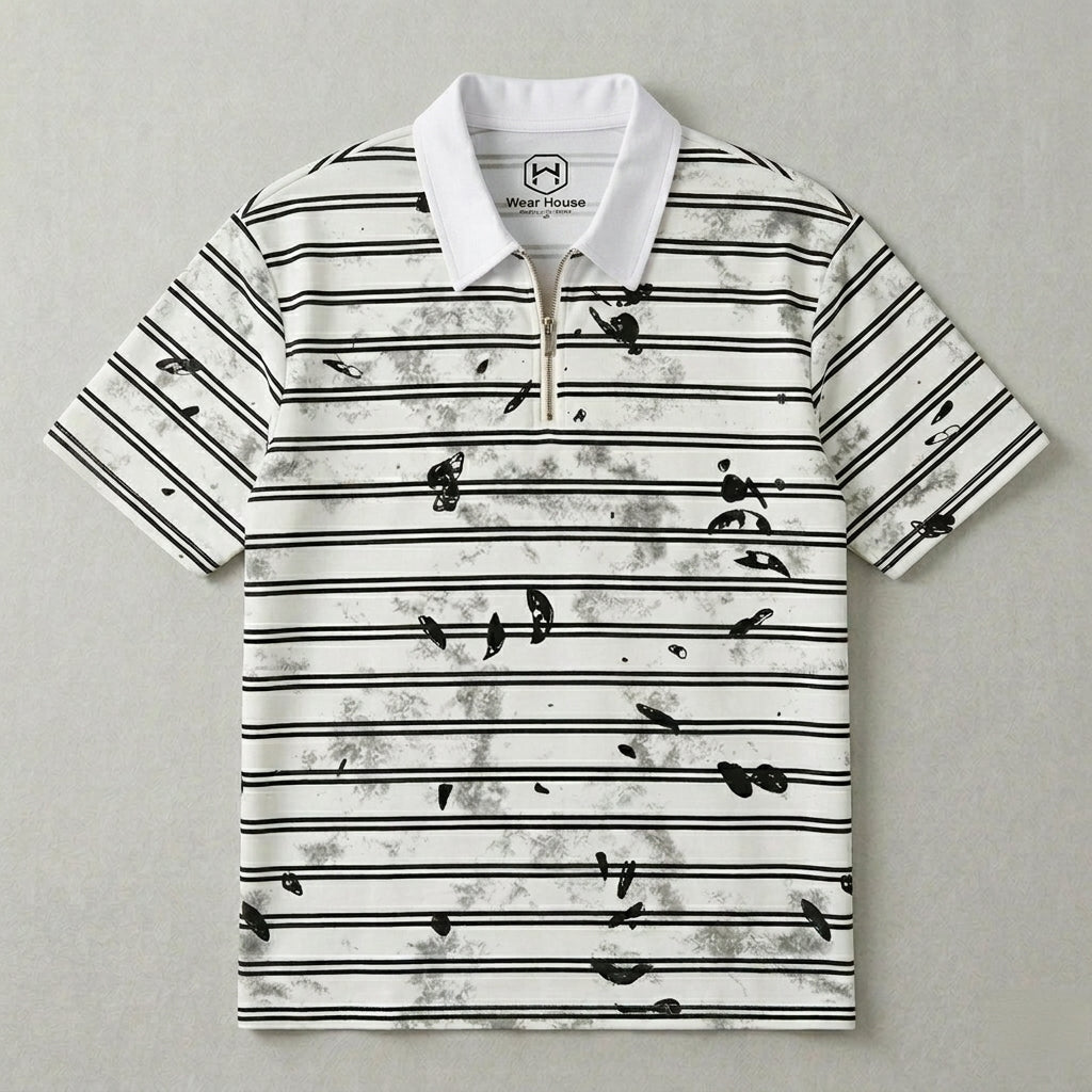 Oversize striped polo T-shirt