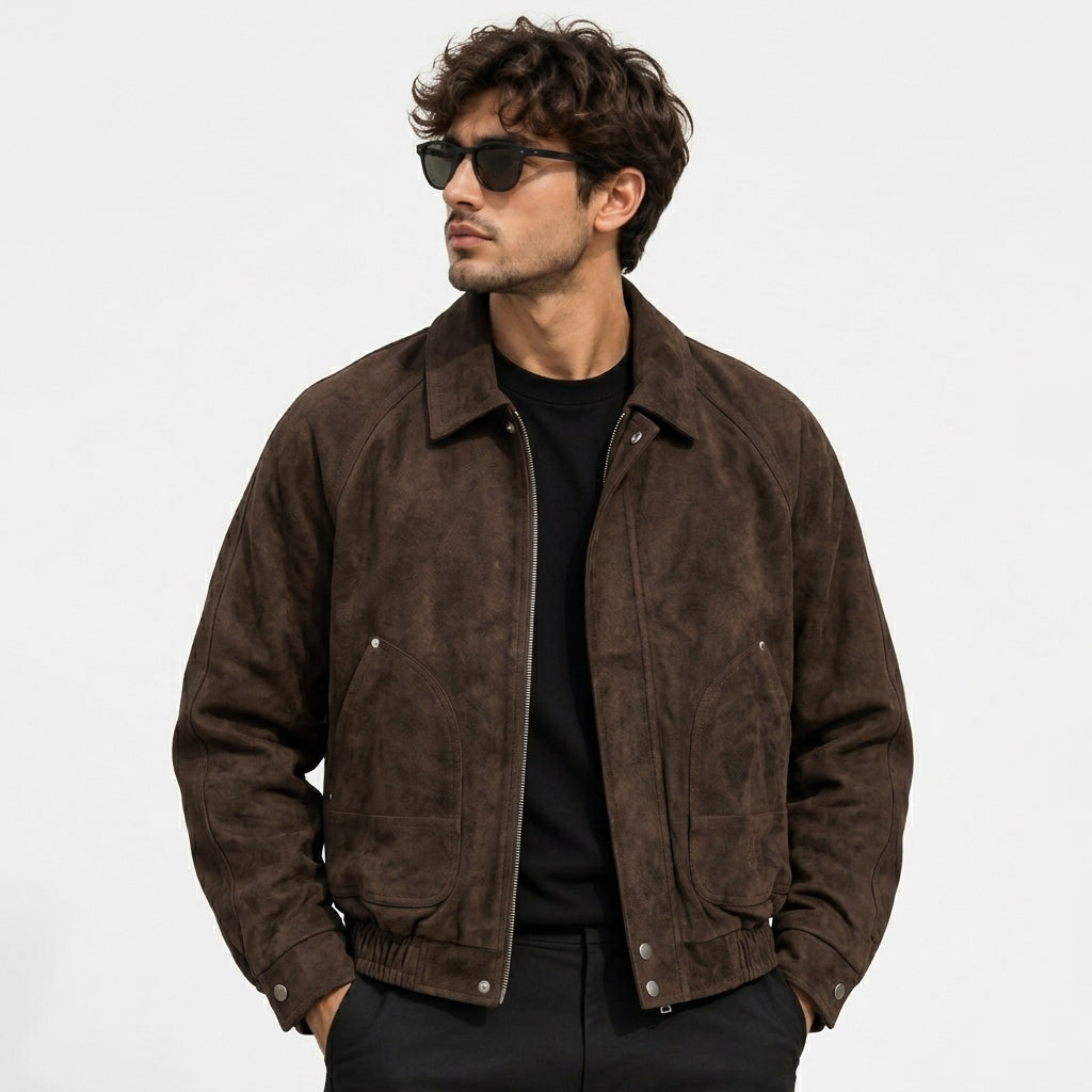 Plush leather jacket