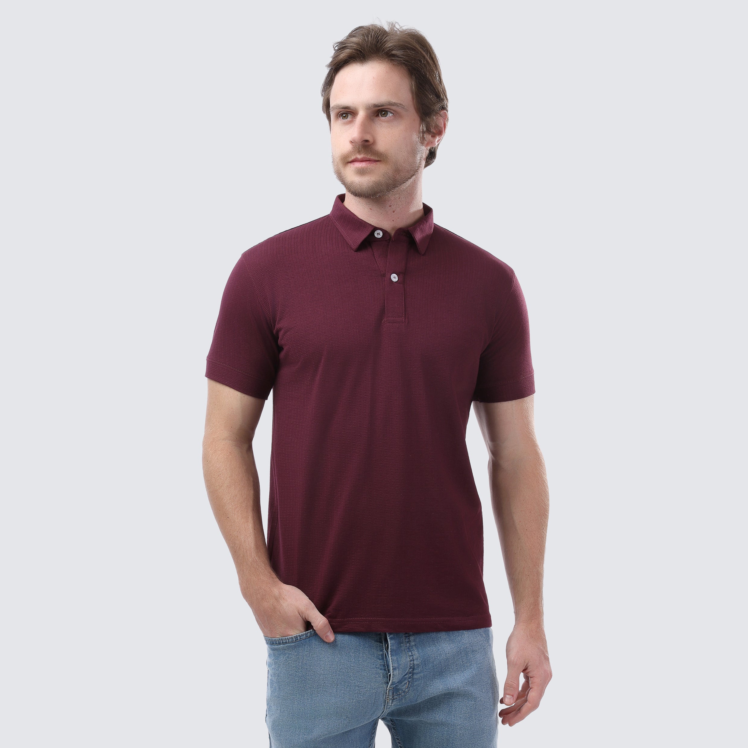 Jacquard polo T-shirt