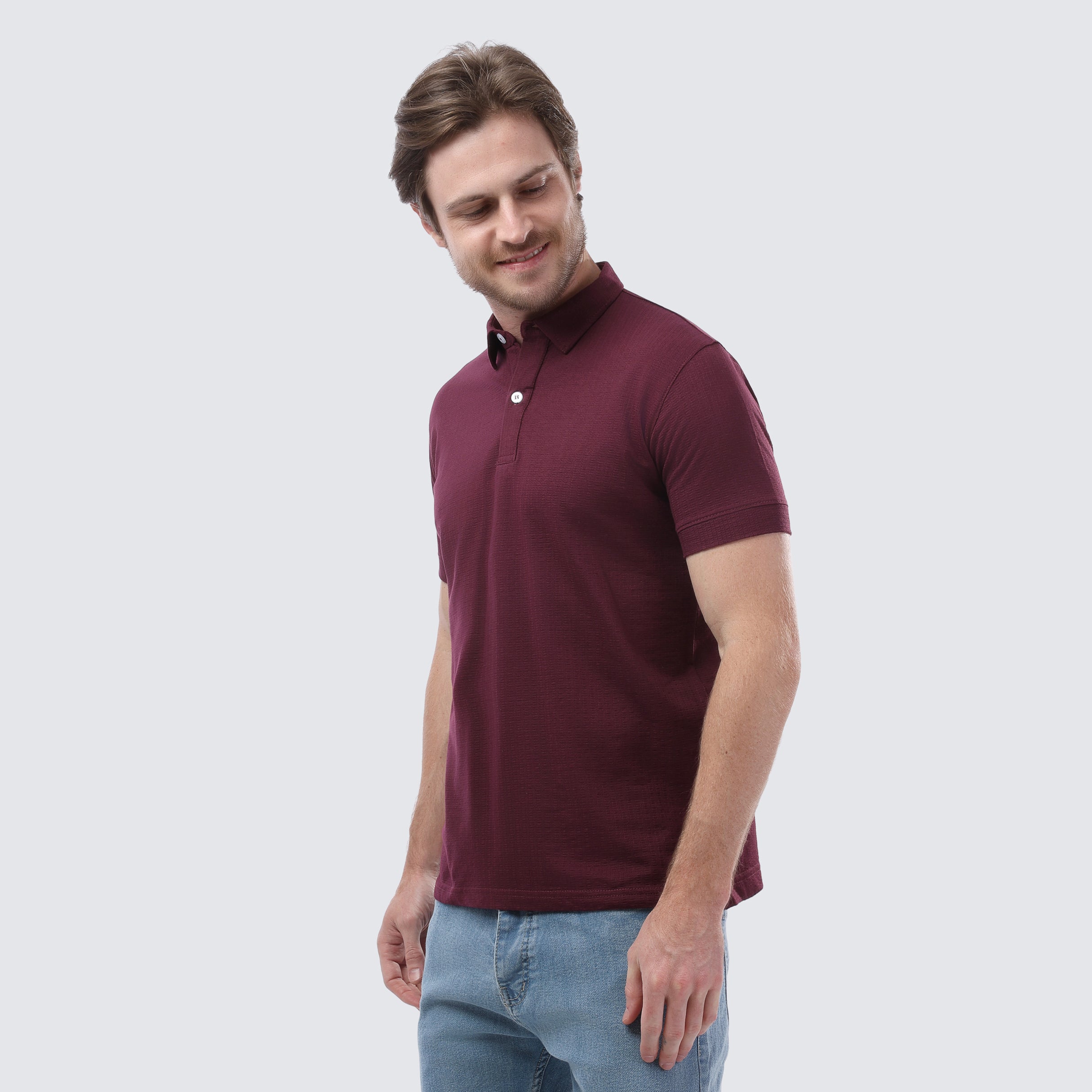 Jacquard polo T-shirt