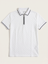 Knitted polo Chess lapel-zipper