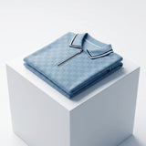 Knitted polo Chess lapel-zipper
